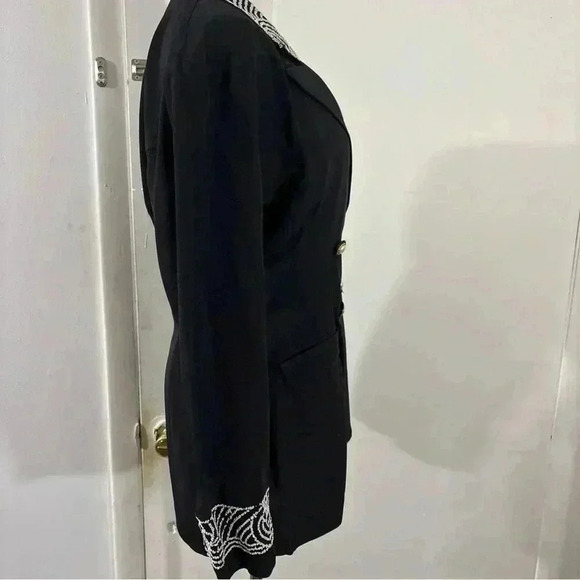 Dani Michaels 80s Black Double Breasted Beaded Blazer Women Size 5/6 Made In USA - Picture 7 of 9